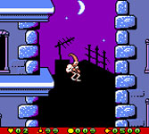 une photo d'Ã©cran de Earthworm Jim - Menace 2 the Galaxy sur Nintendo Game Boy Color